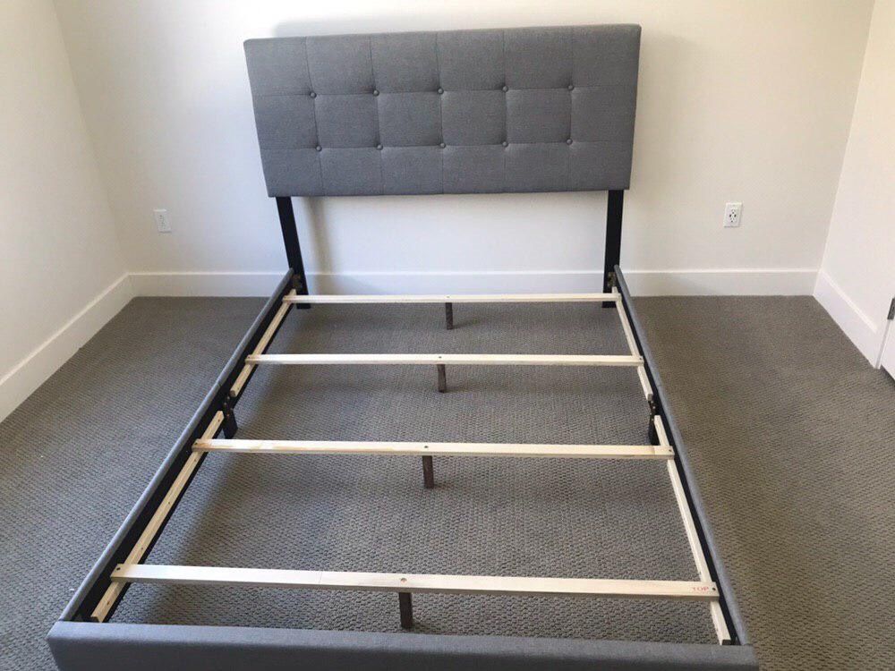 Gray Full Size BedFrame Platform
