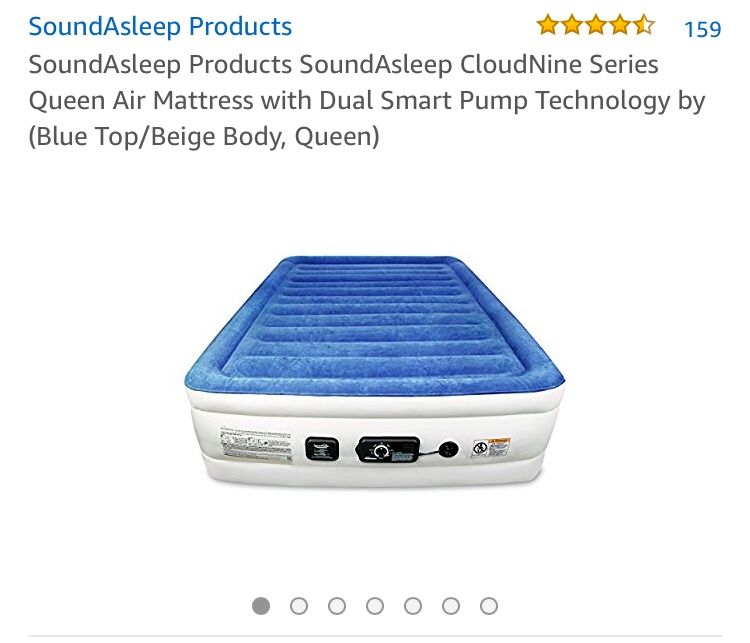SoundAsleep Products SoundAsleep CloudNine Series Queen Air Mattress with Dual Smart Pump Technology by (Blue Top/Beige Body, Queen)