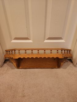 Oak Wood Wall 26"Wide Shelf w/Plate Groove and Pedestal Rail.  Screws included.