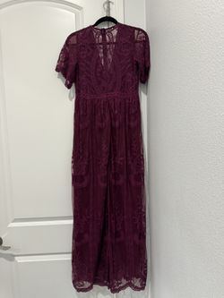 Pinkblush Maternity Lace Dress, Burgundy Size M