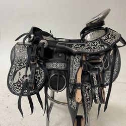 Monturas charras con Herrage y fuste plateado completo