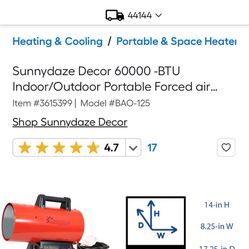 Brand new torpedo heater $100 O.B.O.!!! Get a deal this spring while it’s out of season