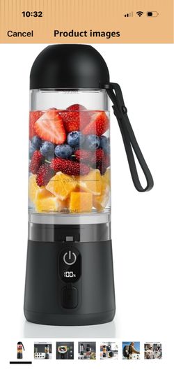 Portable Blender, 8 Blades Personal Size Smoothie Blender for Shakes, USB C Rechargeable Juicer Cup with LED Display, Travel Friendly Mini Mixer for H