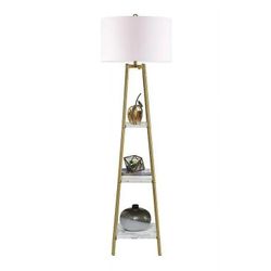 ROSEN GARDEN LT7047 Rosen Garden LT7047 Floor Lamp with Square Shelves - Gold