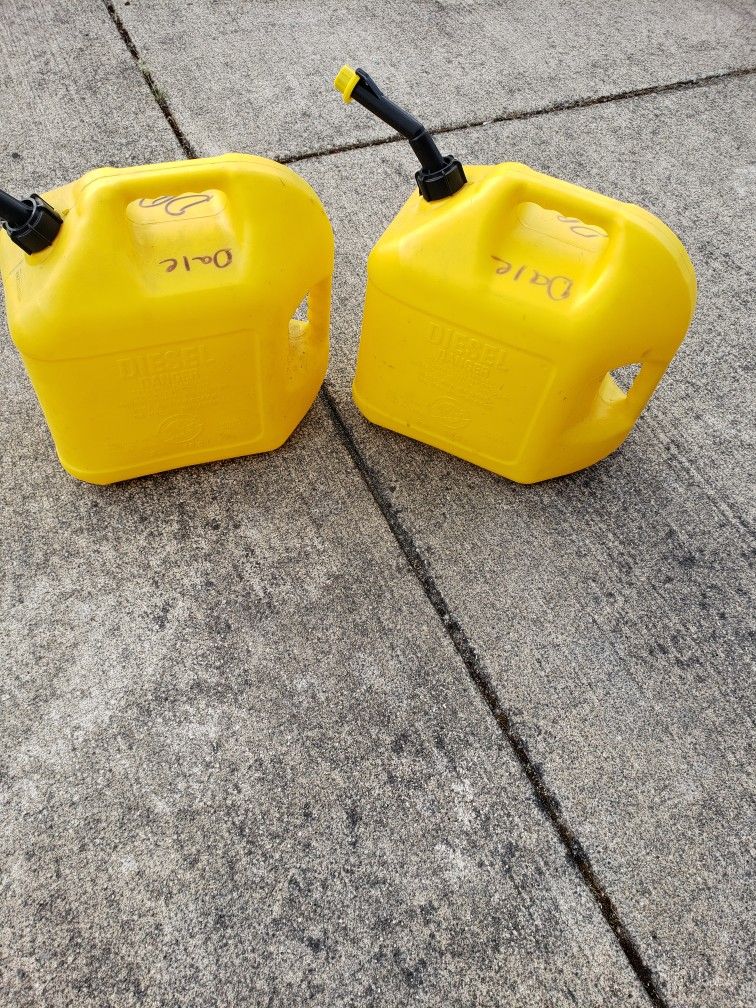 Yellow Plastic Five Gallon Diesel Can