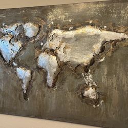Rustic Vintage Style World Map Wall Decor 