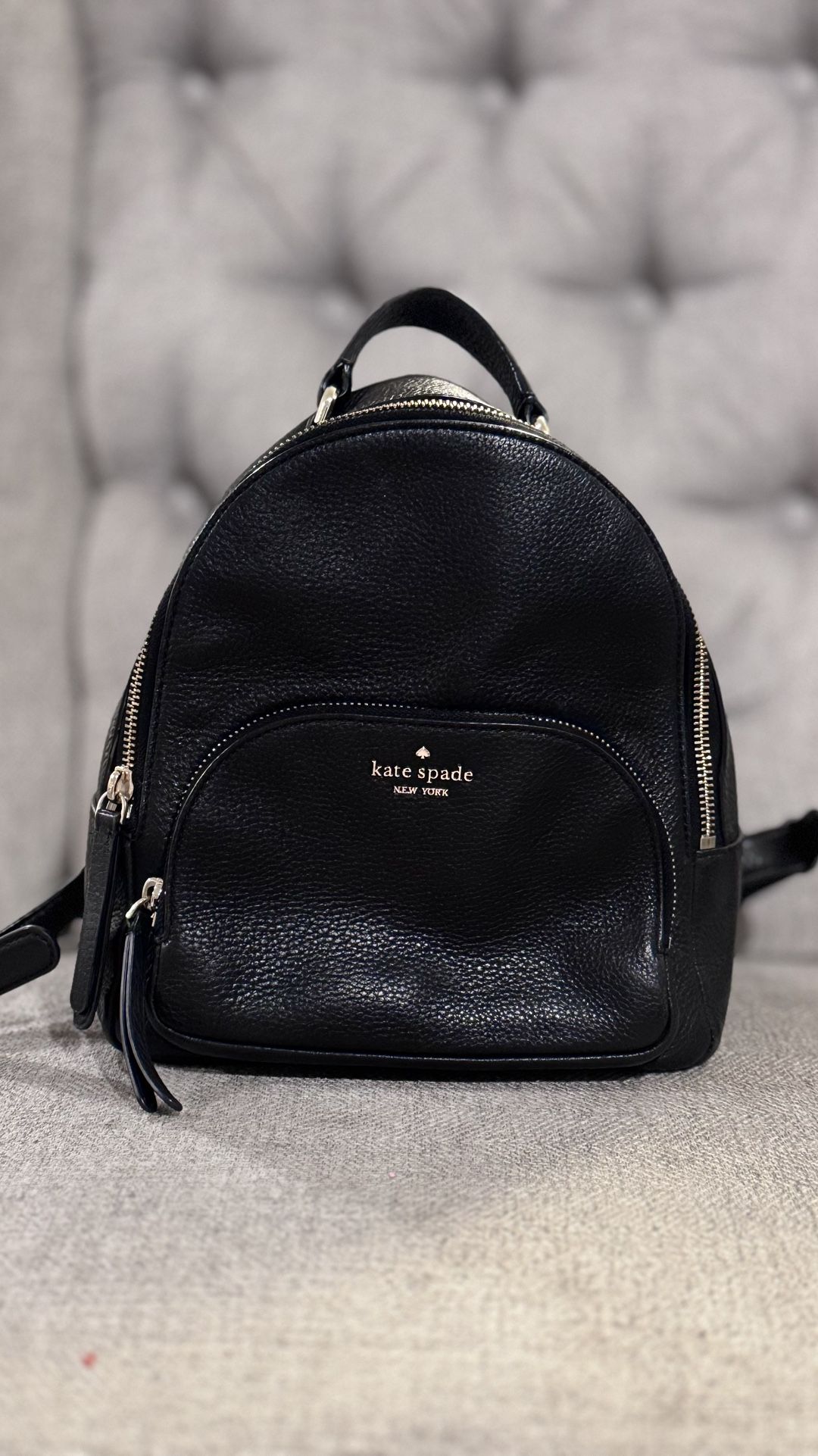 Kate Spade Black Leather Mini Backpack