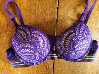 💜 Victoria's Secret Purple Lace Push-Up Bra – Women's 34A