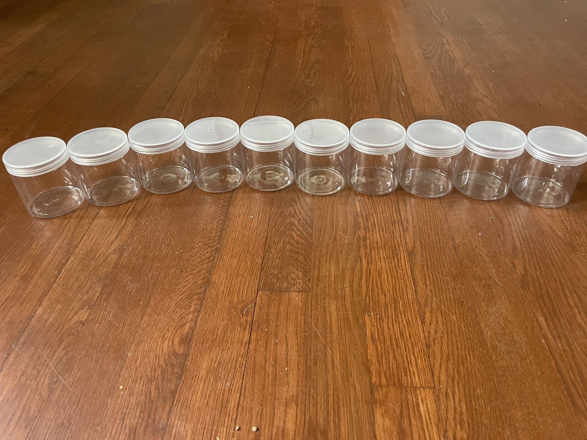 10 Plastic Storage Container with Lids Small Jars