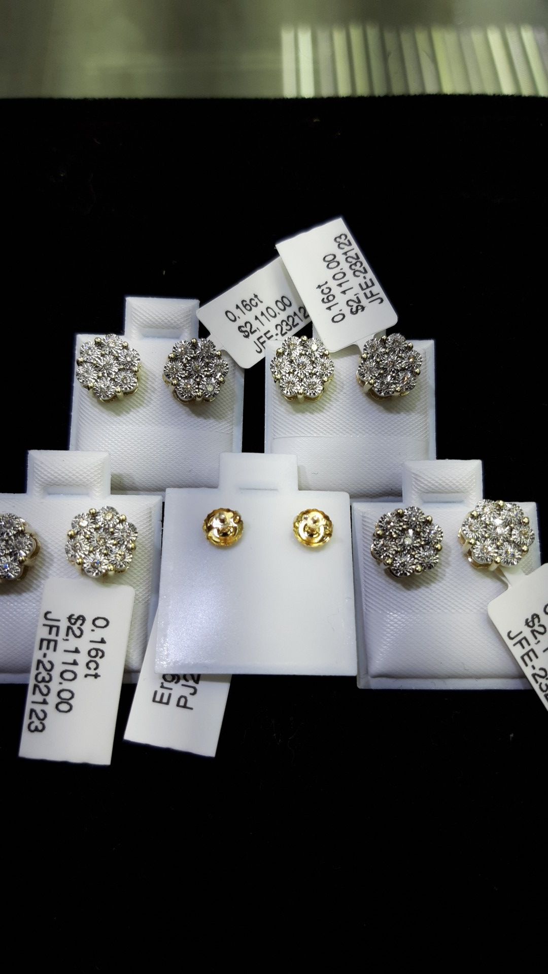 14k gold flower diamond earrings $650 each today special