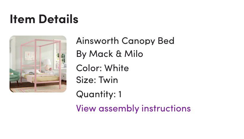Twin Size Canopy Bed