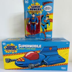 DC Super Powers Superman Figure And Supermobile NEW SEALED