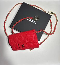 Chanel Mini Flap Bag Red Caviar Gold Chain