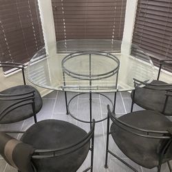 Glass Table And Set Of 4 Chairs