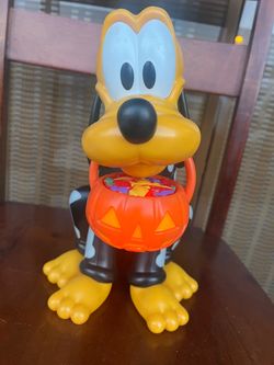 Pluto Halloween Skeleton Costume 🎃 Pumpkin Candy Bucket Decoration