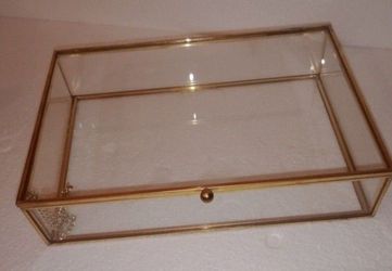 Brass & Glass Trinket/Photo/Jewelry Box