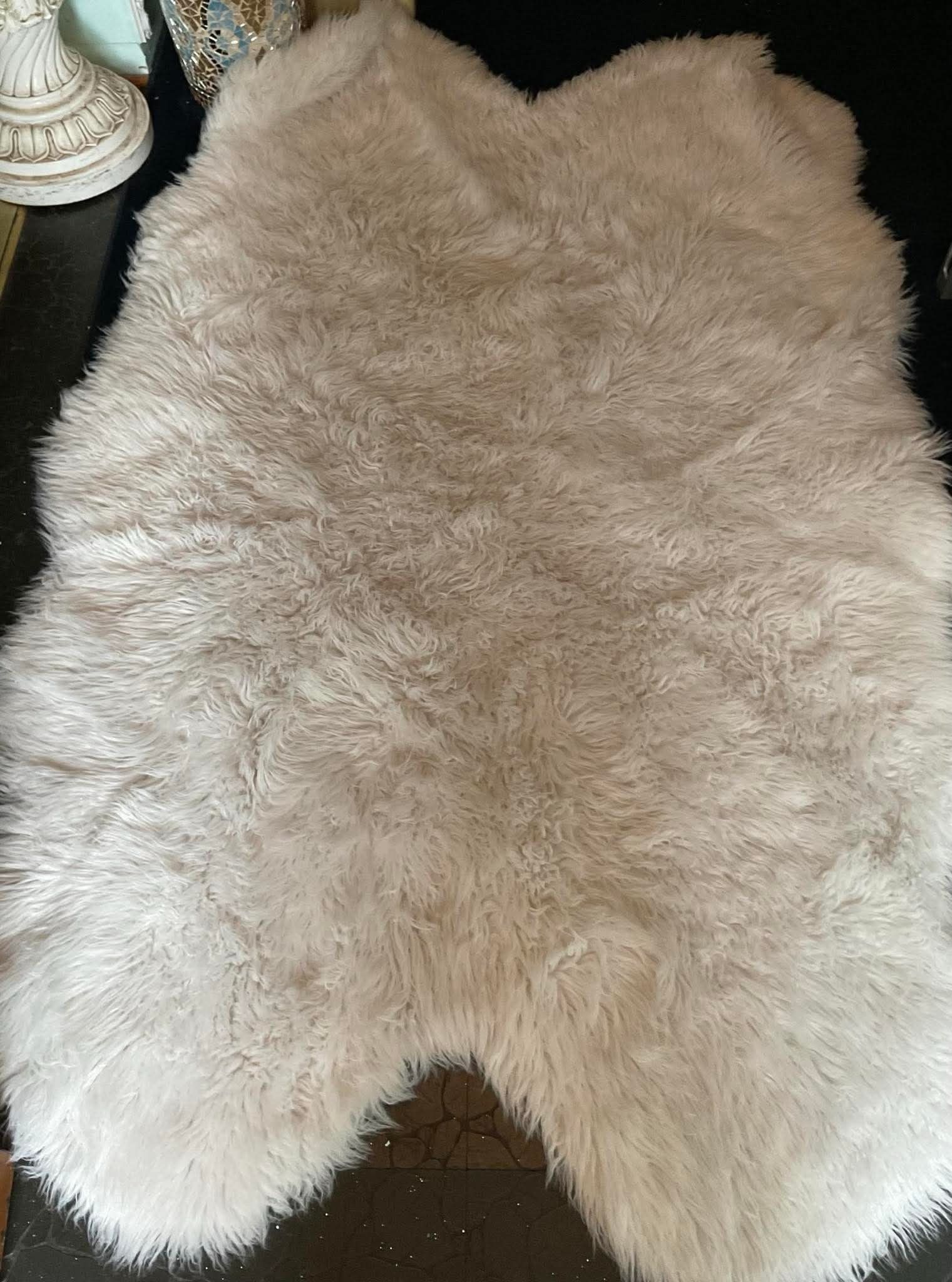 Nice Soft Off White Faux Fur Rug—4 Feet Wide X 6 Feet Long