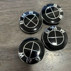 Bmw Black Wheel Hub Center Caps 56mm 