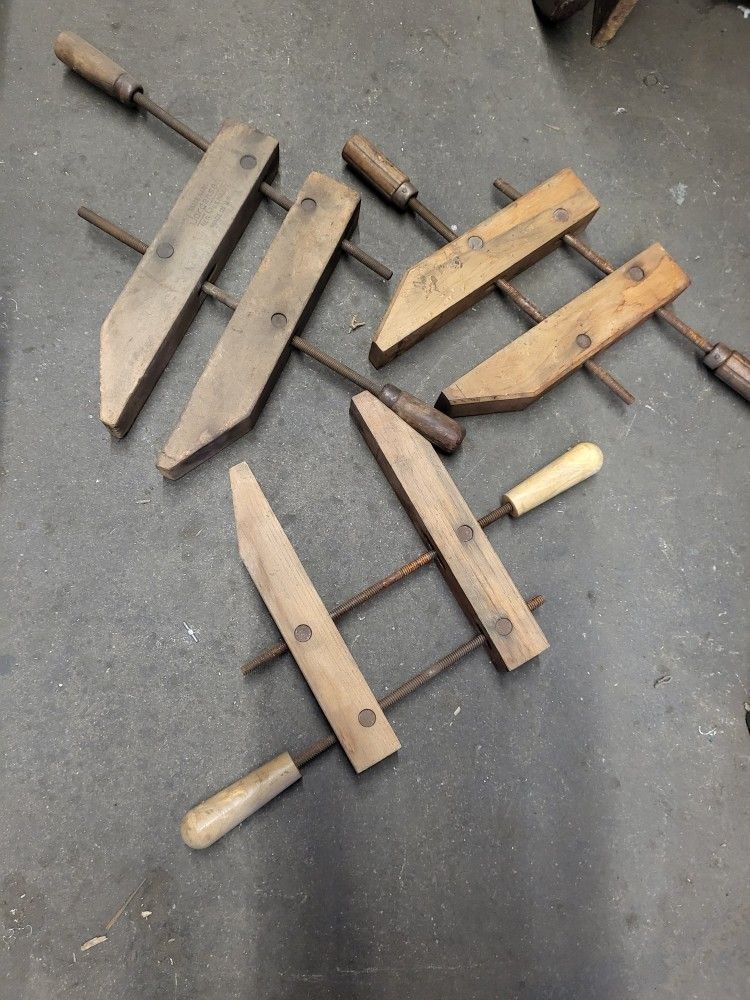 3 Wooden WoodWorking Clamps Tool Garage Shop Tools Wood