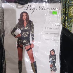 Sz Med Adult Costume " Going Commando" Military Print