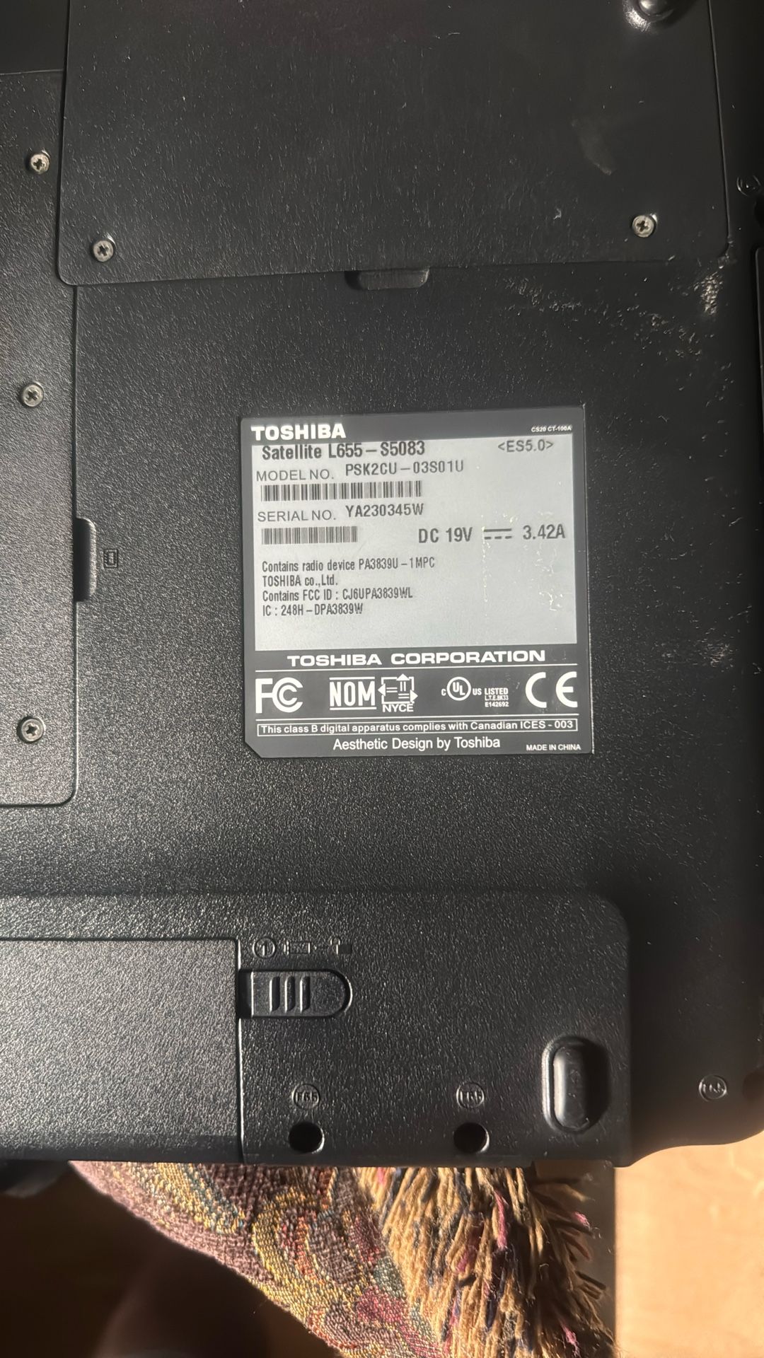 Toshiba Loptop