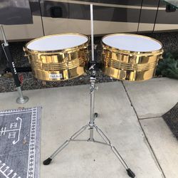 Timbales Drum Set 13,14” w/ Heavy Duty Stand 