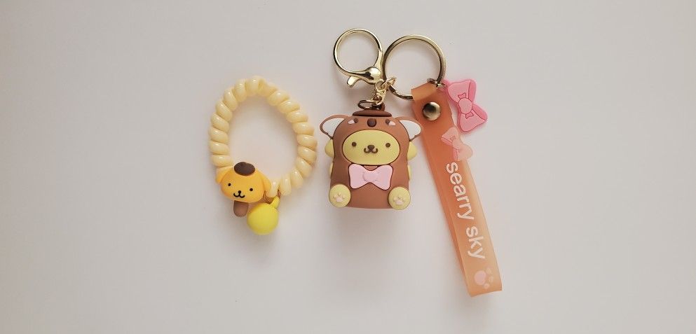 Sanrio Pompompurin Keychain & bracelet
