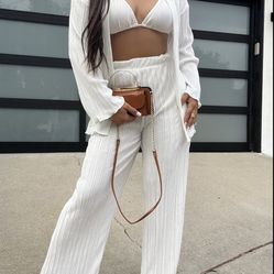 3 Piece White Pants Set 