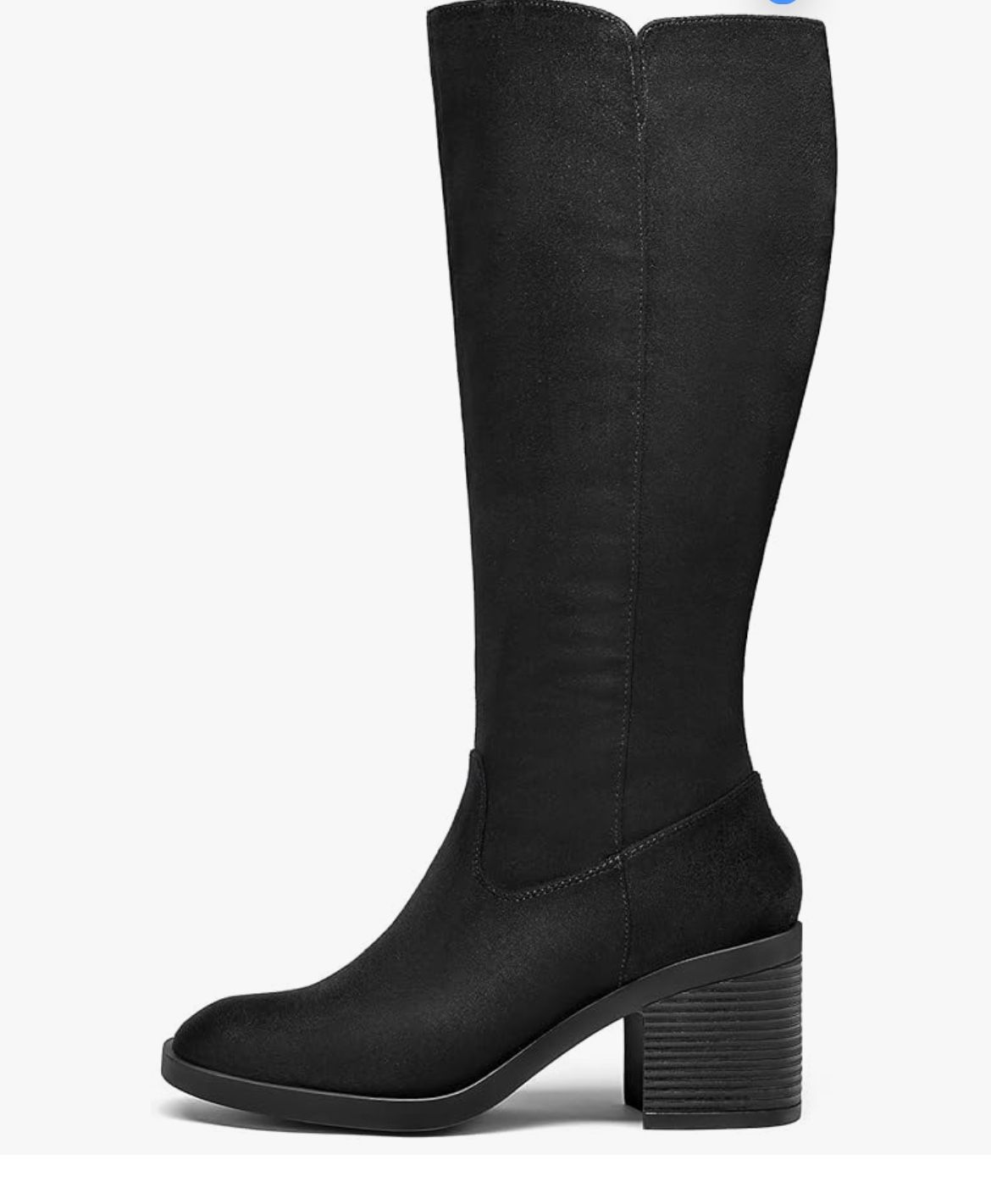 New Black Suade Knew High Boots Size 8