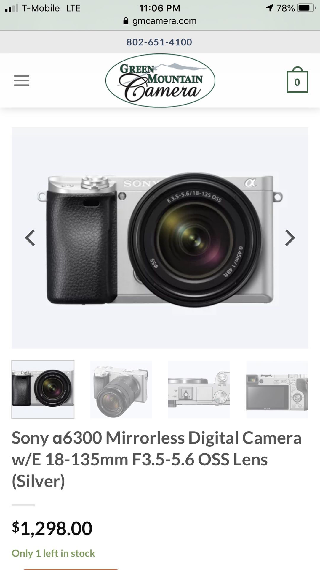 Sony Alpha a6300 Mirrorless Digital Camera with 18-135mm Lens