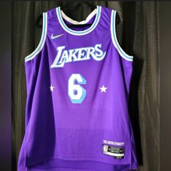 Nike NBA Los Angeles Lakers City Edition LeBron James 6 Dri-FIT Swingman Jersey