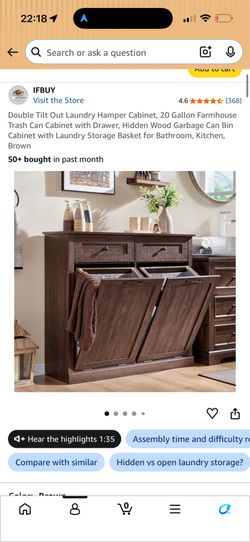 Double Tilt Out Laundry Hamper Cabinet