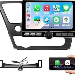 10" QLED Car Stereo for Honda Civic 2013-2017 (Only US Version)-Wireless CarPlay & Android Auto, Android 13.0 with Physical Volume Knob Keybutton, 5G 