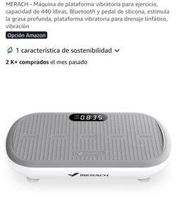 MERACH - Máquina de plataforma vibratoria para ejercicio, capacidad de 440 libras, Bluetooth y pedal de silicona, estimula la grasa profunda, platafor