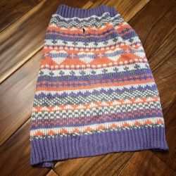 Pet dog purple and pink heart sweater. Size medium