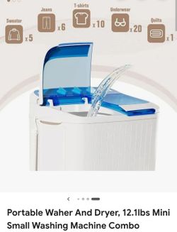 ***New*** Portable Washer and Dryer 12.1lb Mini Washing Machine Combo with Spin Dry