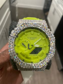 Lime Green GA-2100 Moissanite g shock