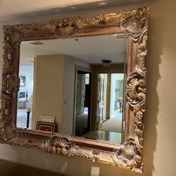 Rococo Style Giltwood Beveled Glass Mirror