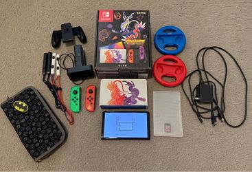 Nintendo Switch Oled Pokemon Scarlet & Violet Edition w/ Mario Kart 8 + Extras