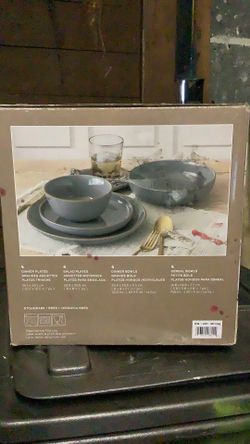 Over&Back 16 piece Dinner ware set Grey