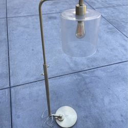 Vintage Style Industrial Iron Lantern Floor Lamp with Glass Cylinder Shade