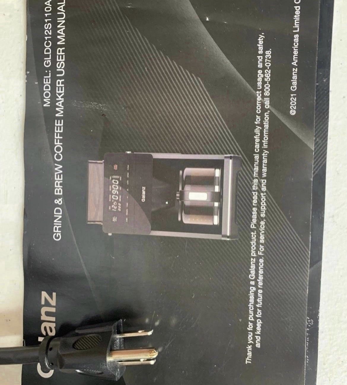 Galanz 2in1 Grind and Brew Coffee Maker with Adjustable Grind Size