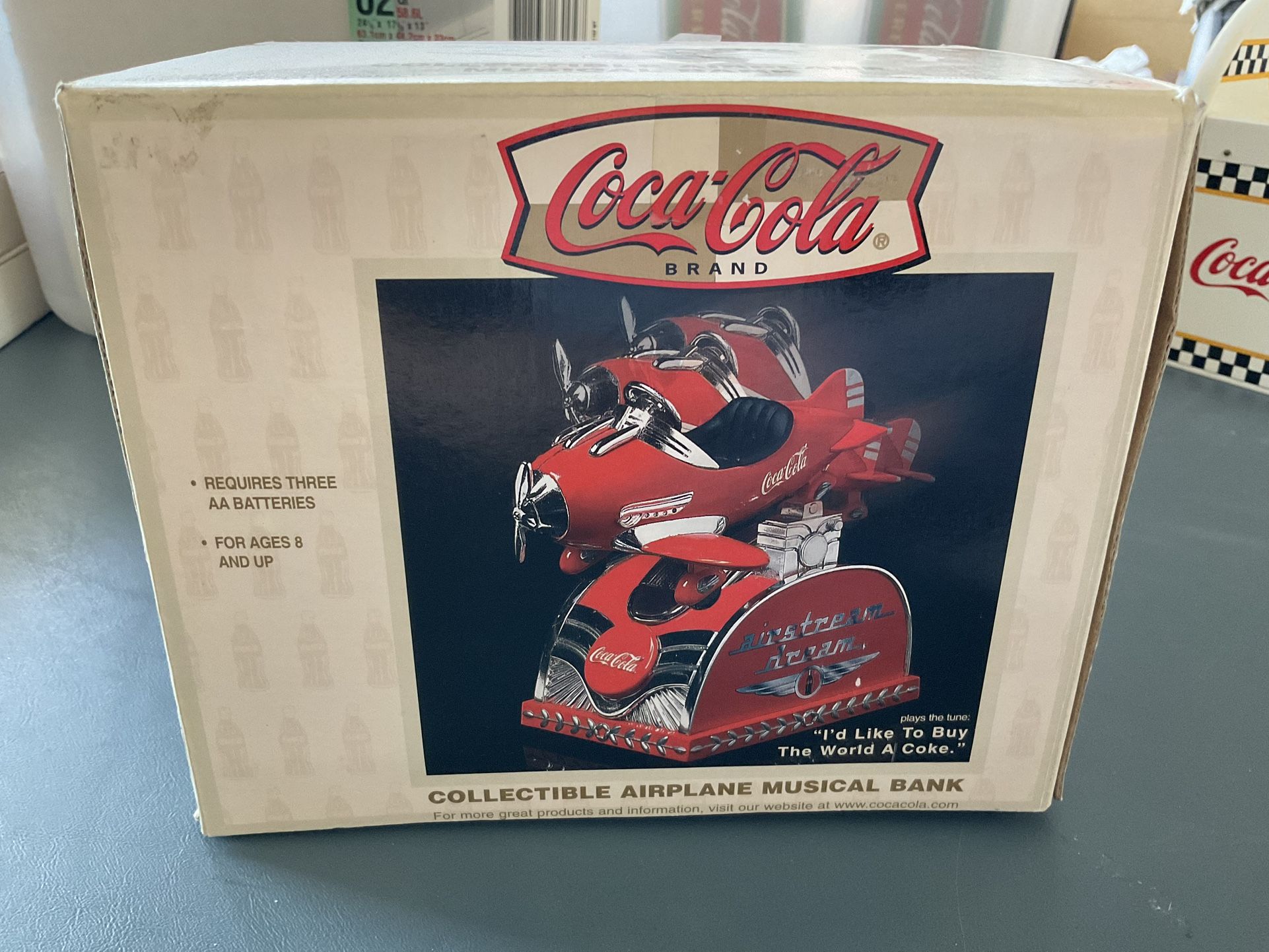 Rare Coca Cola Airplane Musical Bank - Airstream Dream