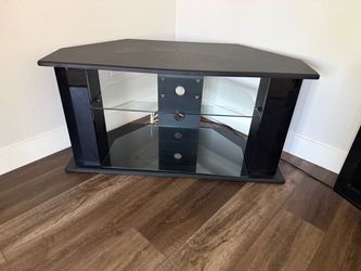 Black corner tv stand