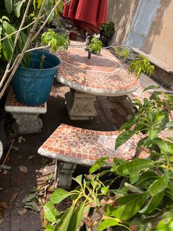 Concrete patio table