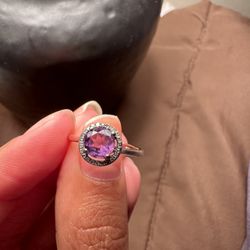 Amatista Ring With Diamonds 