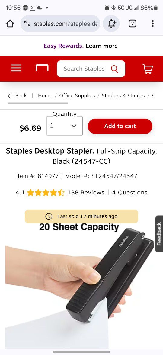 Stapler From STAPLES