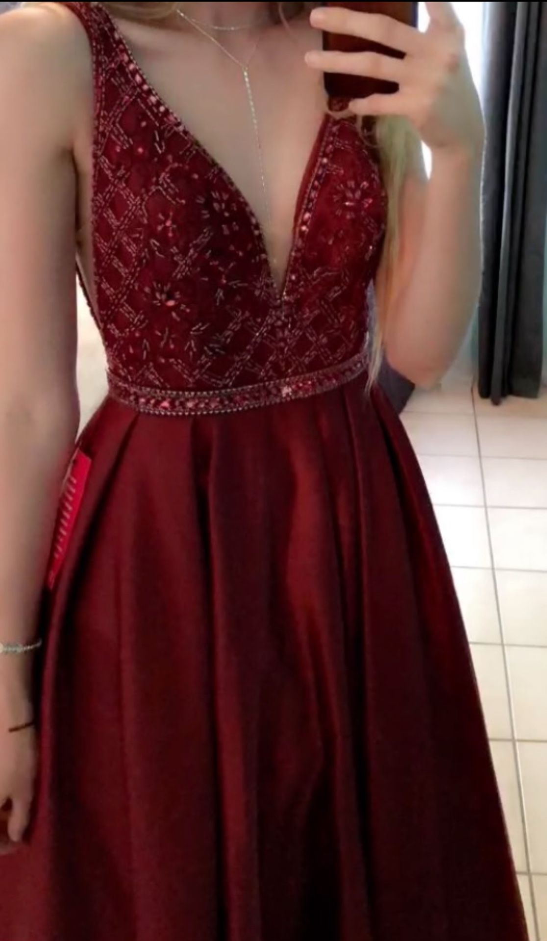 Red Sequin Top Prom Dress