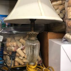 2 Crackled Glass Lamps 
