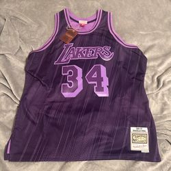 Mitchell & Ness Lakers Shaquille O’Neil 1996 throwback jersey purple monochrome 2XL